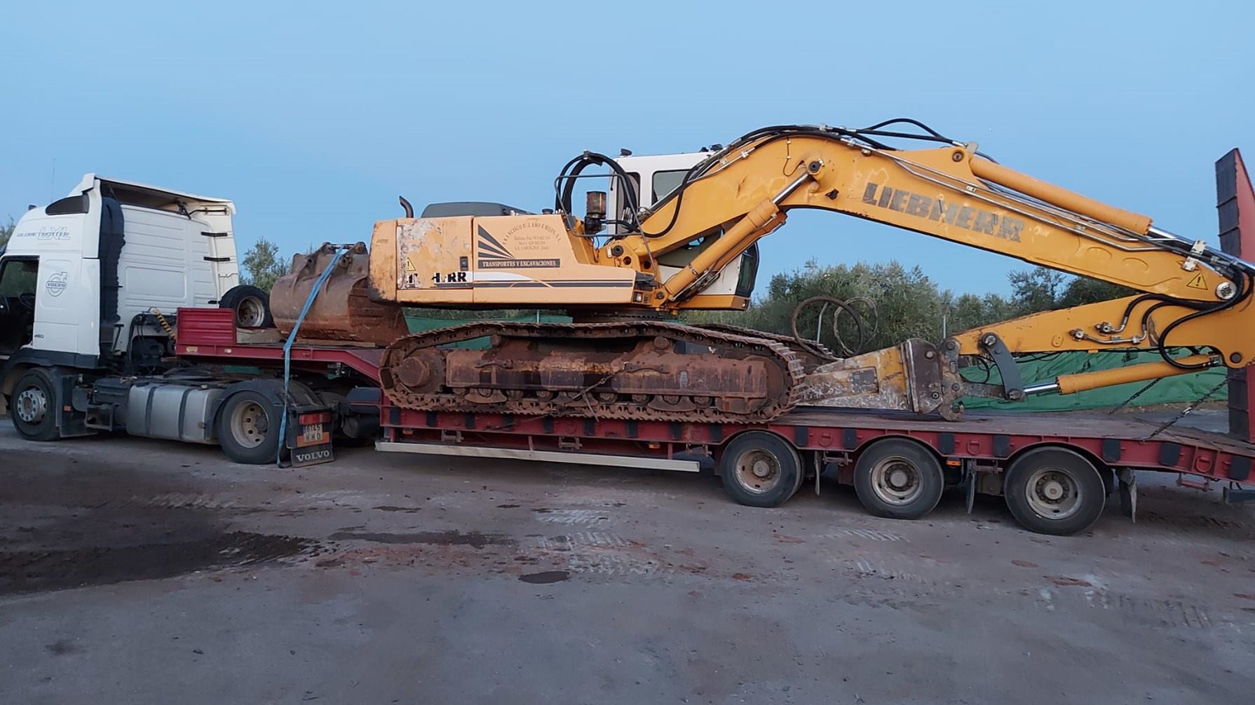 Transporte de excavadoras